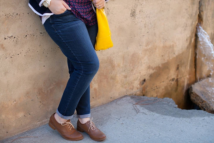Winter / Fall style | schoolboy blazer, loafers, patterned top, yellow bag| North Carolina Fashion Blogger (2)