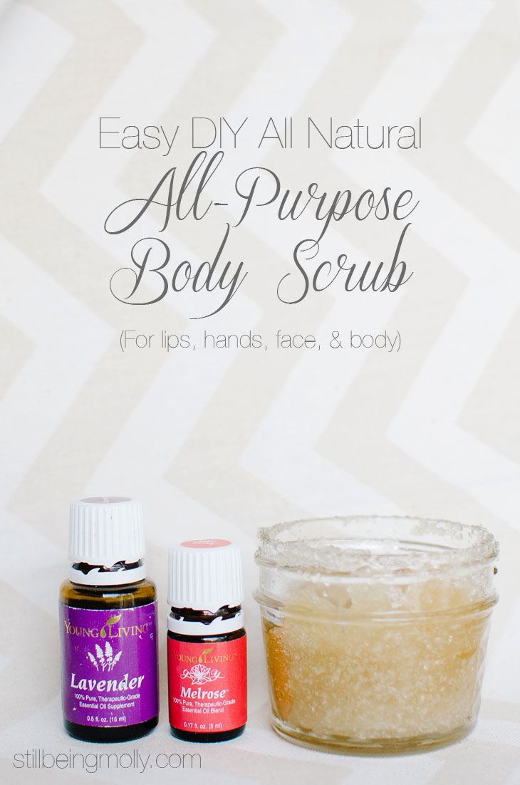 DIY All-Natural, All-Purpose, Non-Toxic Beauty Scrub for Hands, Lips, Face, and Body using Young Living Essential Oils || http://bit.ly/MollyYLEO