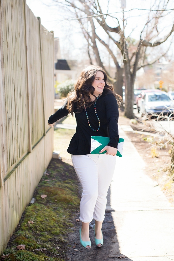 Elegantees, Mighty River Project Necklace, White boyfriend jeans, Root Collective Peep Toe - North Carolina Fashion Blogger (4)