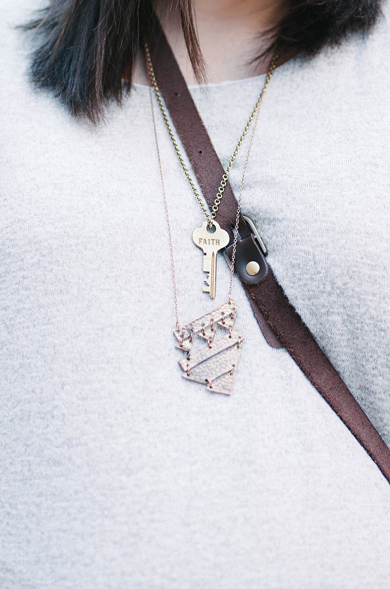 The Flourish Market / Mata Traders necklace and The Giving Keys necklace