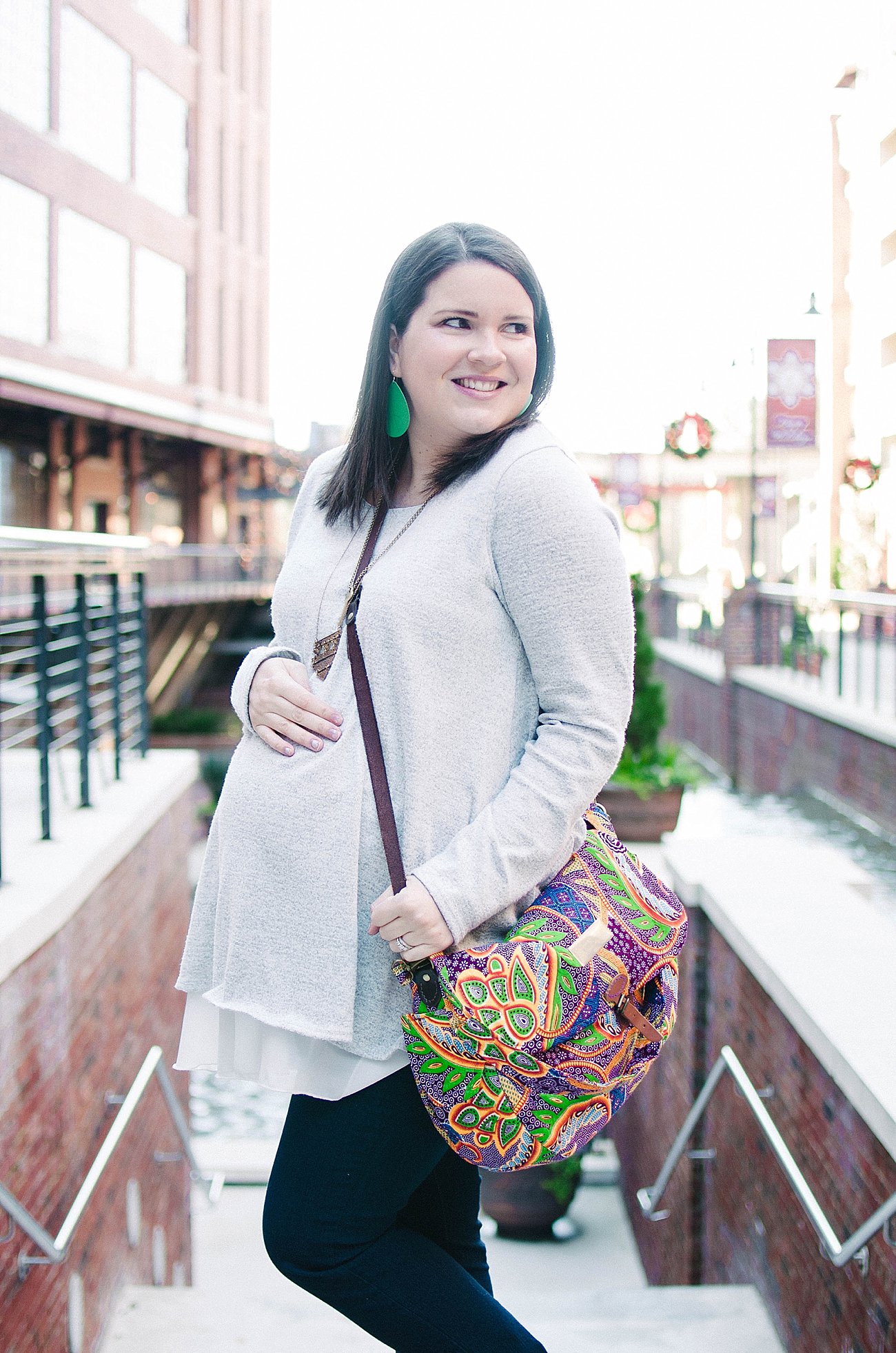 Pinkblush Maternity tunic and Nena & Co. loafers - Maternity style