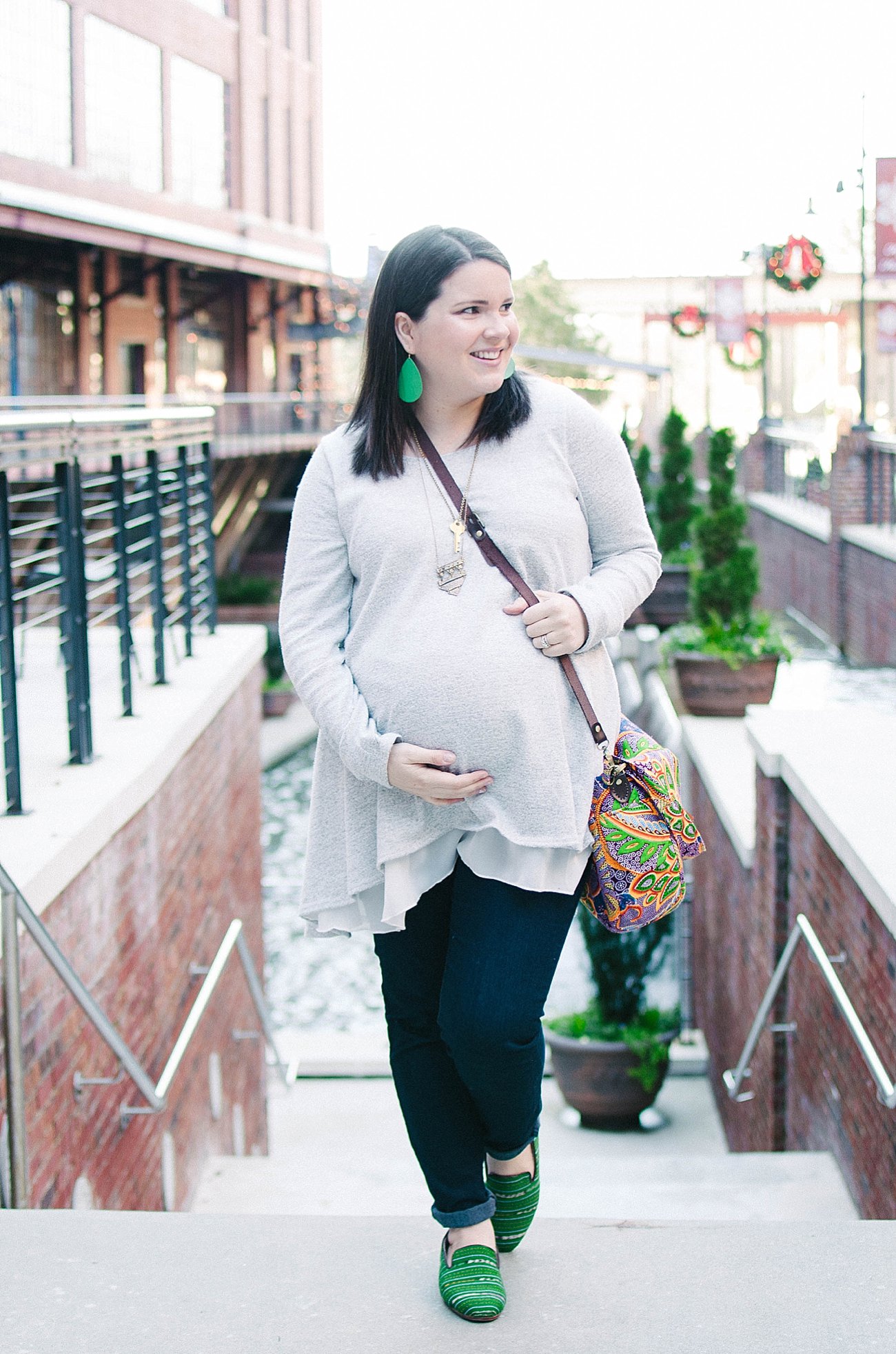 Pinkblush Maternity tunic and Nena & Co. loafers - Maternity style