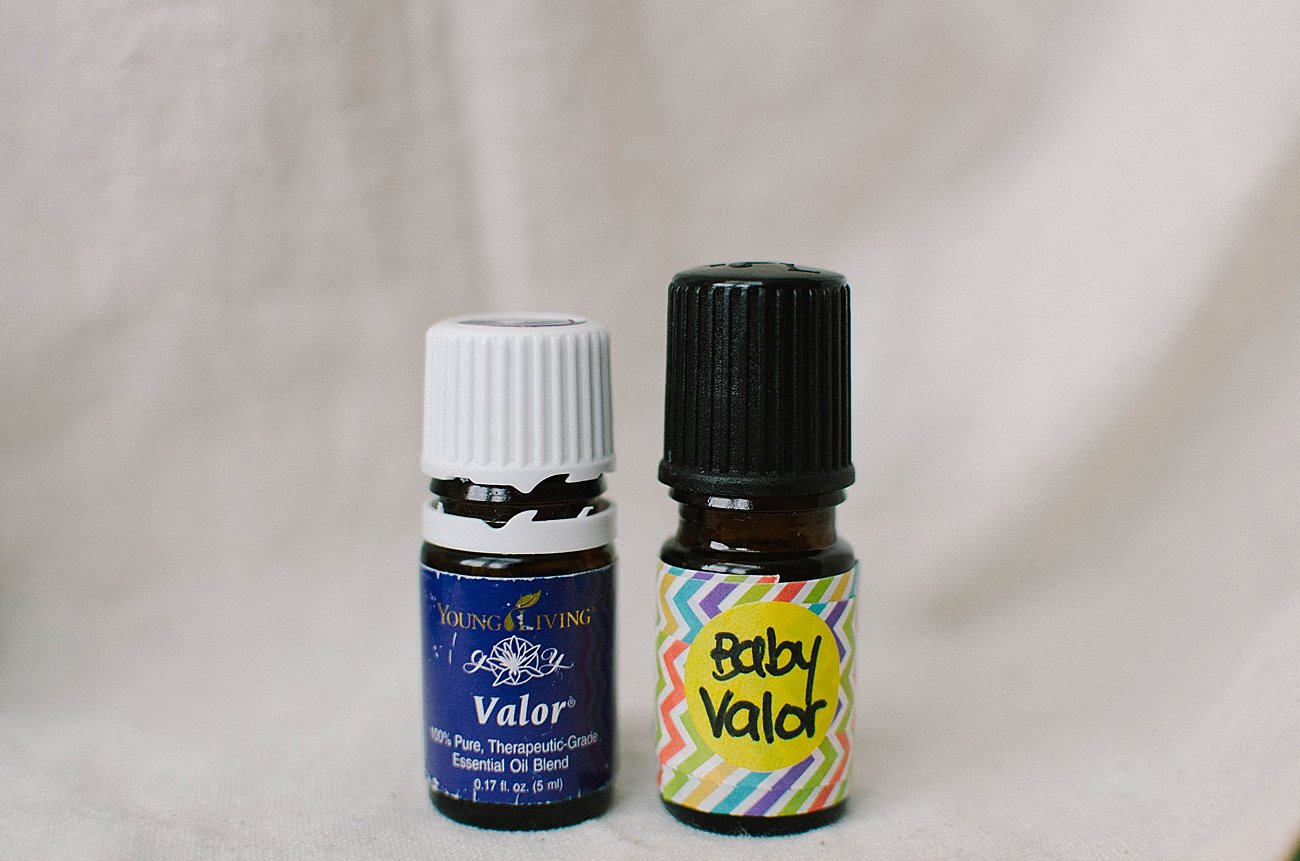 Diluted Valor Essential Oil Blend for a New Baby