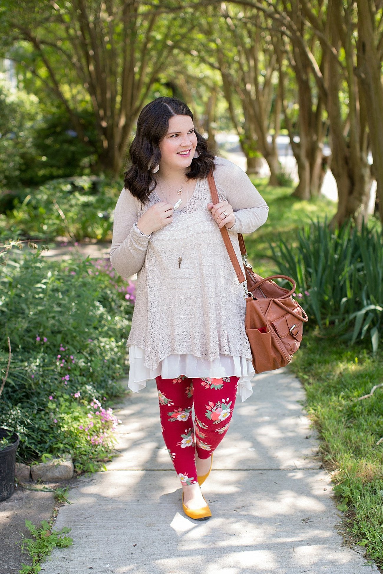 Grace & Lace two fit knit cardigan, lace extender, LulaRoe floral leggings, The Root Collective ballet flats | Ethical Fashion & Style Blogger (1)