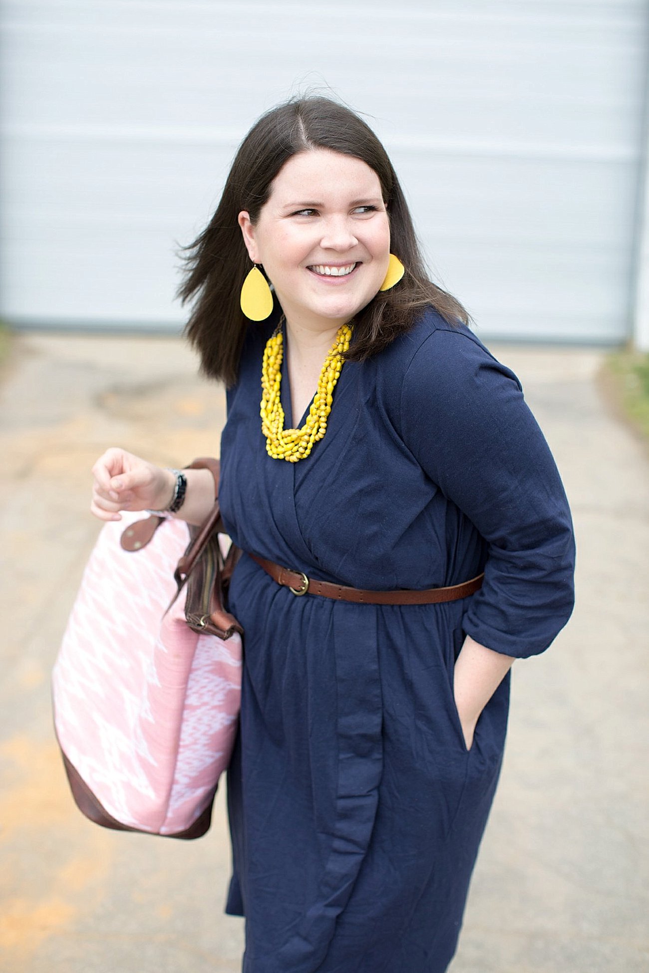 Tonle Design "Tess" Wrap Dress, Tribe Alive Weekender Bag, Sela Designs necklace, Nickel and Suede earrings, The Root Collective Shoes | North Carolina Fashion & Style Blogger | Ethical and Fair Trade Fashion (4)