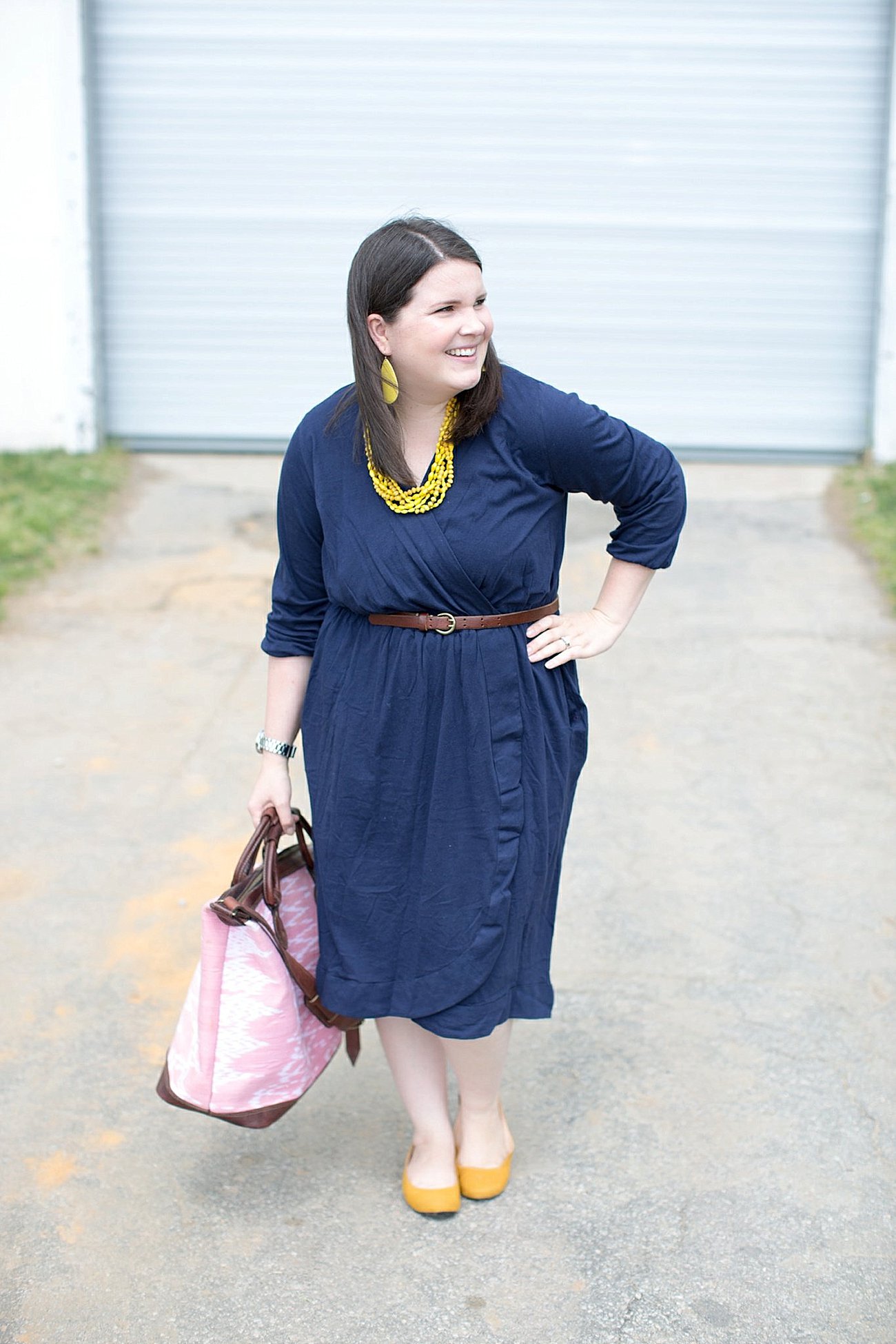 Tonle Design "Tess" Wrap Dress, Tribe Alive Weekender Bag, Sela Designs necklace, Nickel and Suede earrings, The Root Collective Shoes | North Carolina Fashion & Style Blogger | Ethical and Fair Trade Fashion (9)