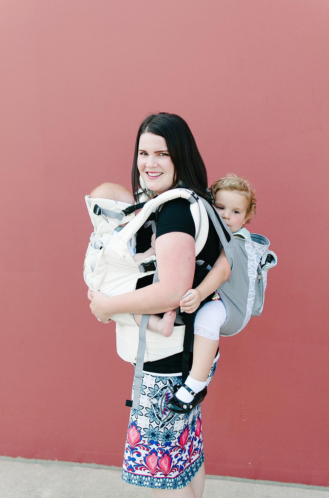 tandem carry toddler and baby