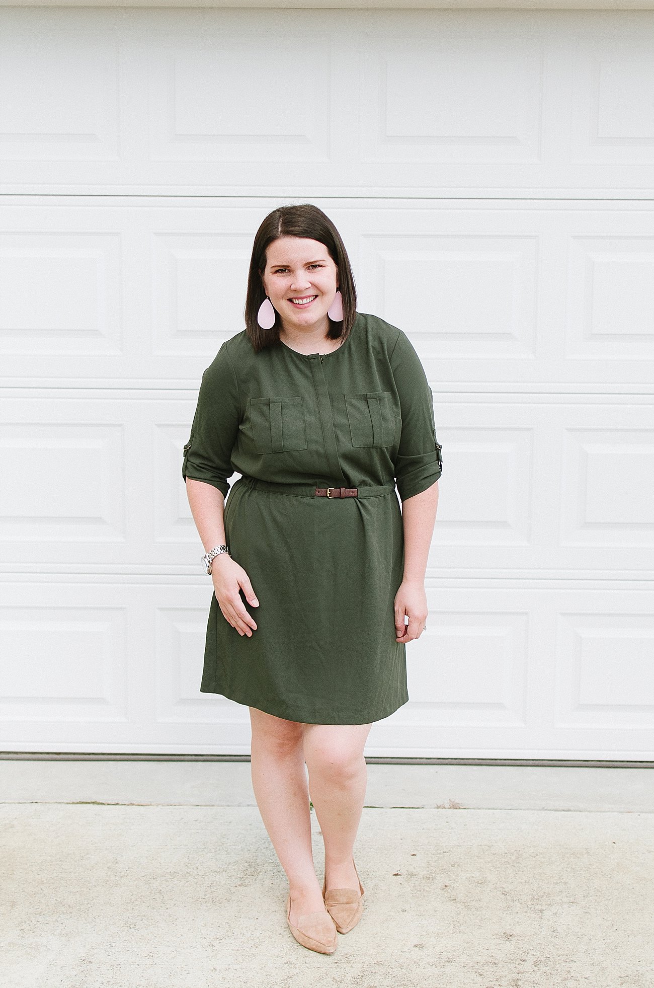 Stitch Fix Review #33 - Skies Are Blue "Delaine Belted Shirt Dress" - Size XL
