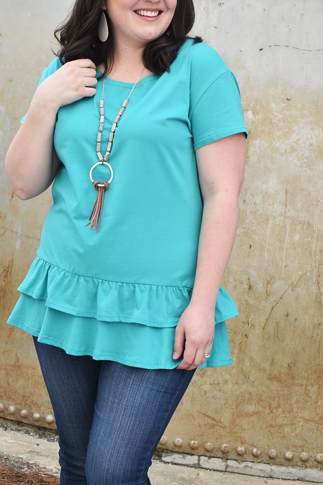 How to Style the Abbi Double Ruffle Hem Top from Elegantees by ethical fashion blogger Still Being Molly