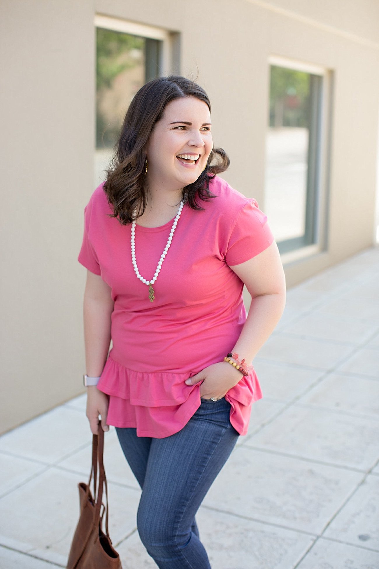 Right Now (and another way to style the Elegantees "Abbi" pink tunic) by ethical fashion blogger Still Being Molly