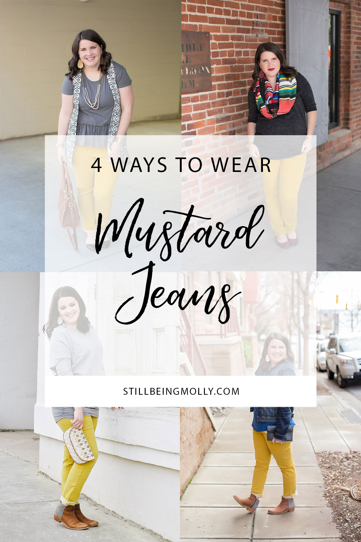 4 Ways to Wear Mustard Yellow Jeans