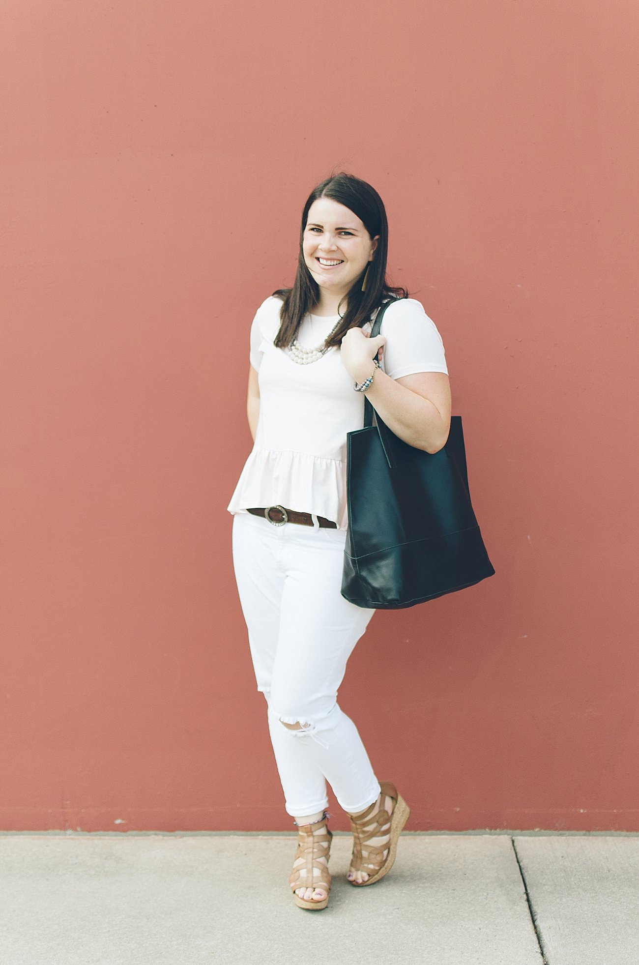 31 Bits, Elegantees Chelsea tee, white jeans, Shop Wearwell tote - ethical fashion blogger (10) - Is it Okay to Wear White After Labor Day? by NC ethical fashion blogger Still Being Molly