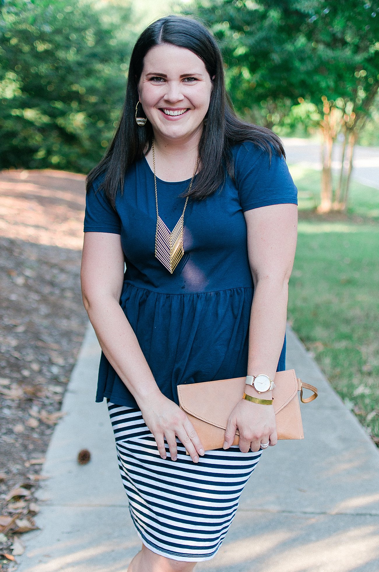 How to Style a Striped Pencil Skirt by NC fashion blogger Still Being Molly