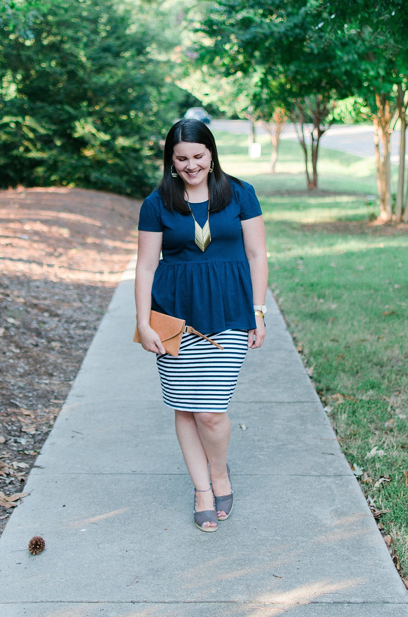 How to Style a Striped Pencil Skirt by NC fashion blogger Still Being Molly