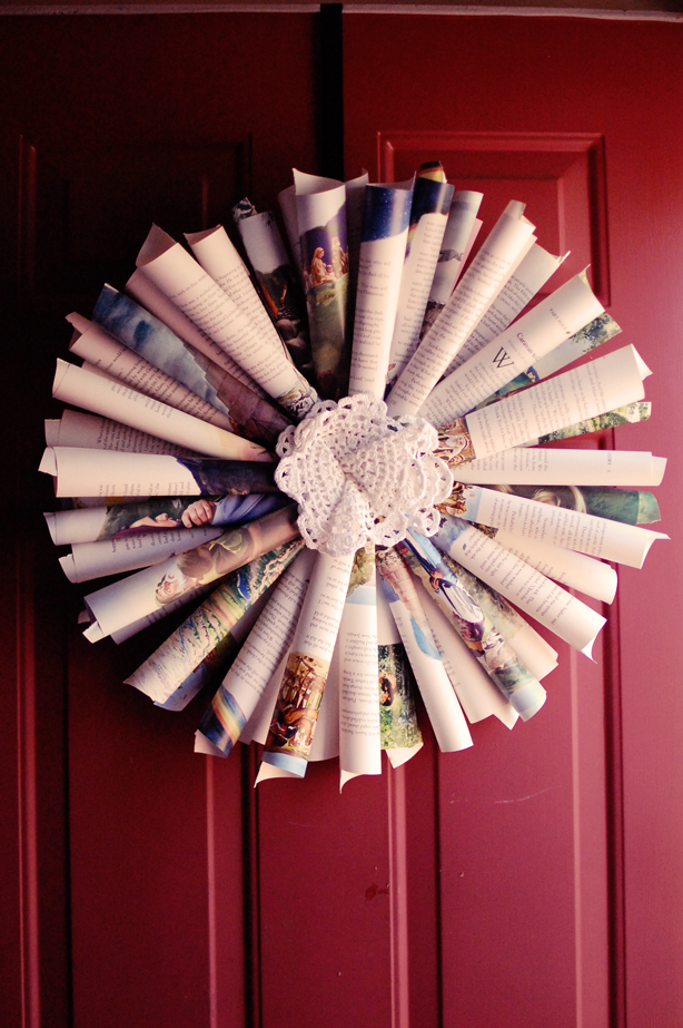 [TUTORIAL] DIY Book / Paper Christmas Wreath... thing