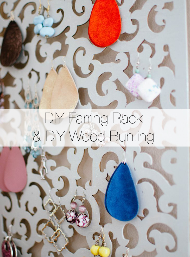 DIY Laser Cut Wood Surface Earring Holder and DIY Wood Bunting #MadeWithMichaels #PlaidCrafts