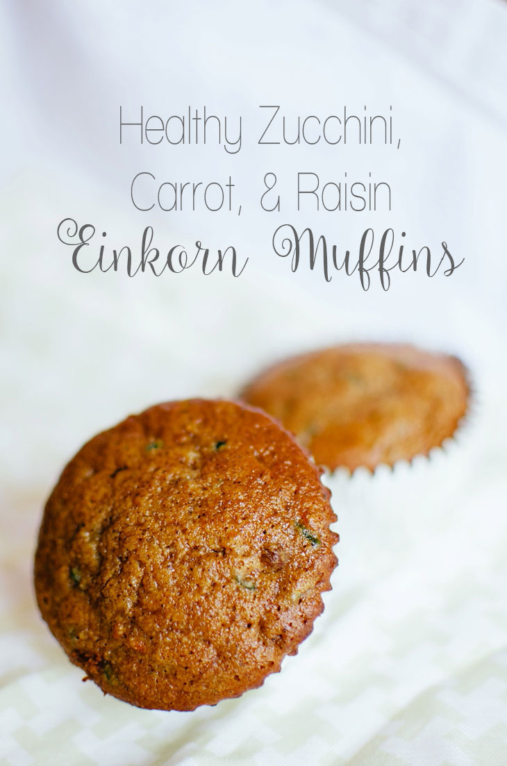 RECIPE | Healthy Zucchini, Carrot, & Raisin Einkorn Flour Muffins (1)