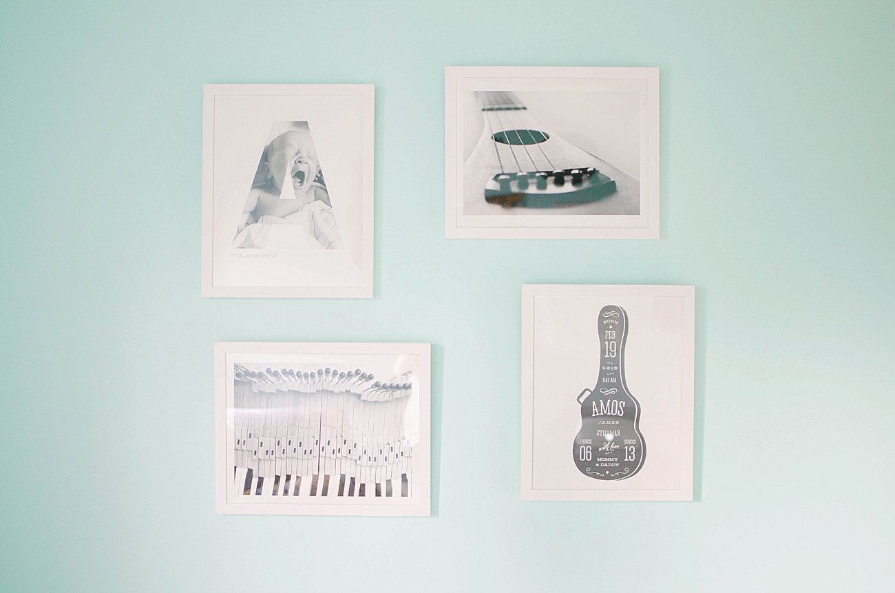 Gender Neutral Music / Record Themed / Navy, Teal, Grey Chevron and Stripe Nursery (10)