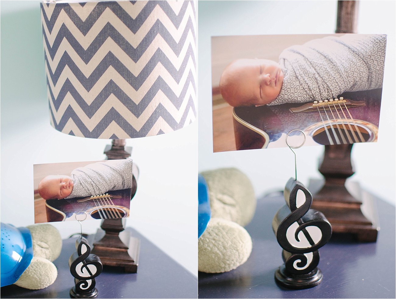 Gender Neutral Music / Record Themed / Navy, Teal, Grey Chevron and Stripe Nursery (12)