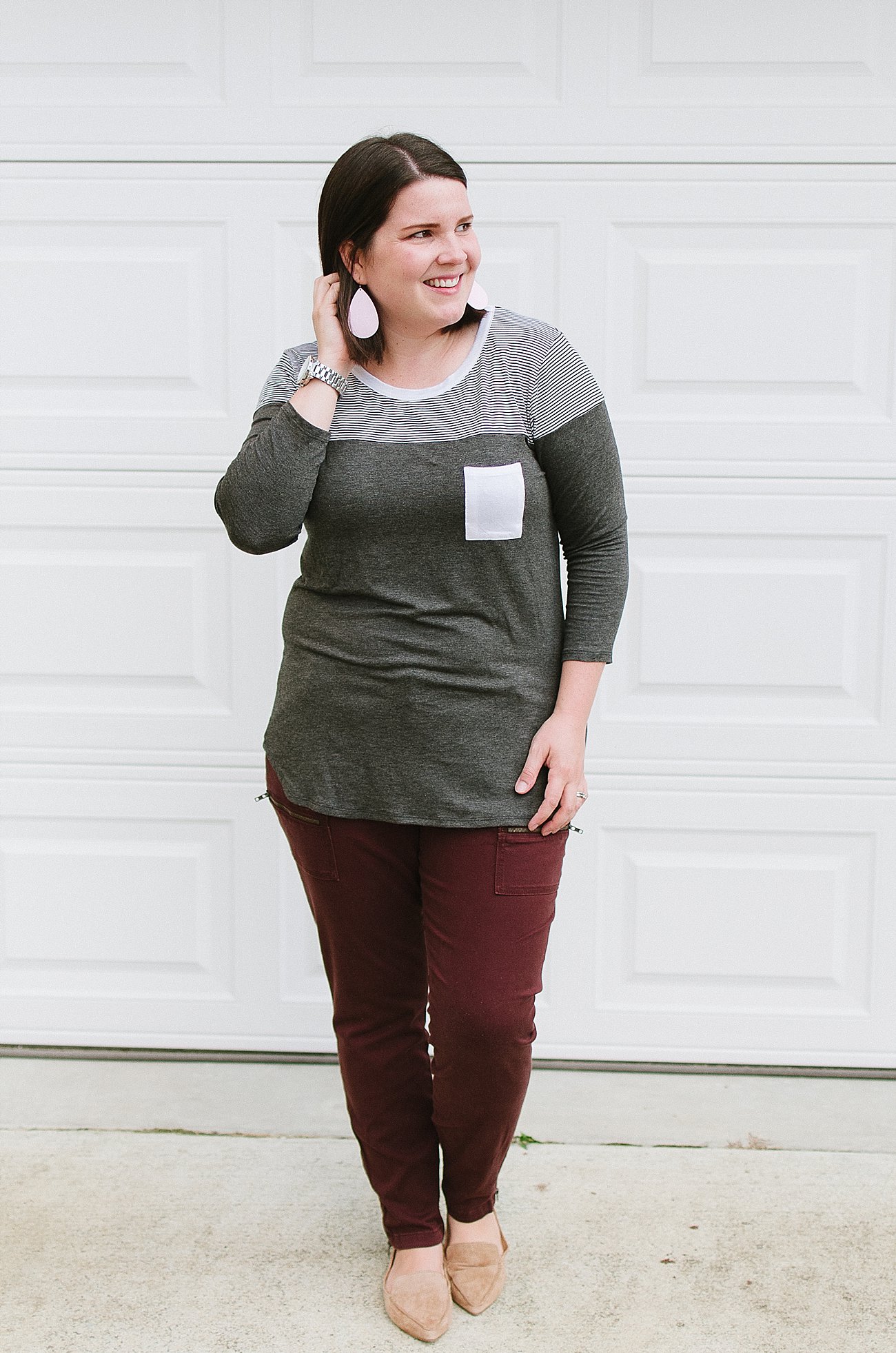 Stitch Fix Review #33 - Loveappella "Edgewater Knit Top" - Size XL and Kut from the Kloth "Theresa Zipper Detail Cargo Skinny Pant" - Size 14