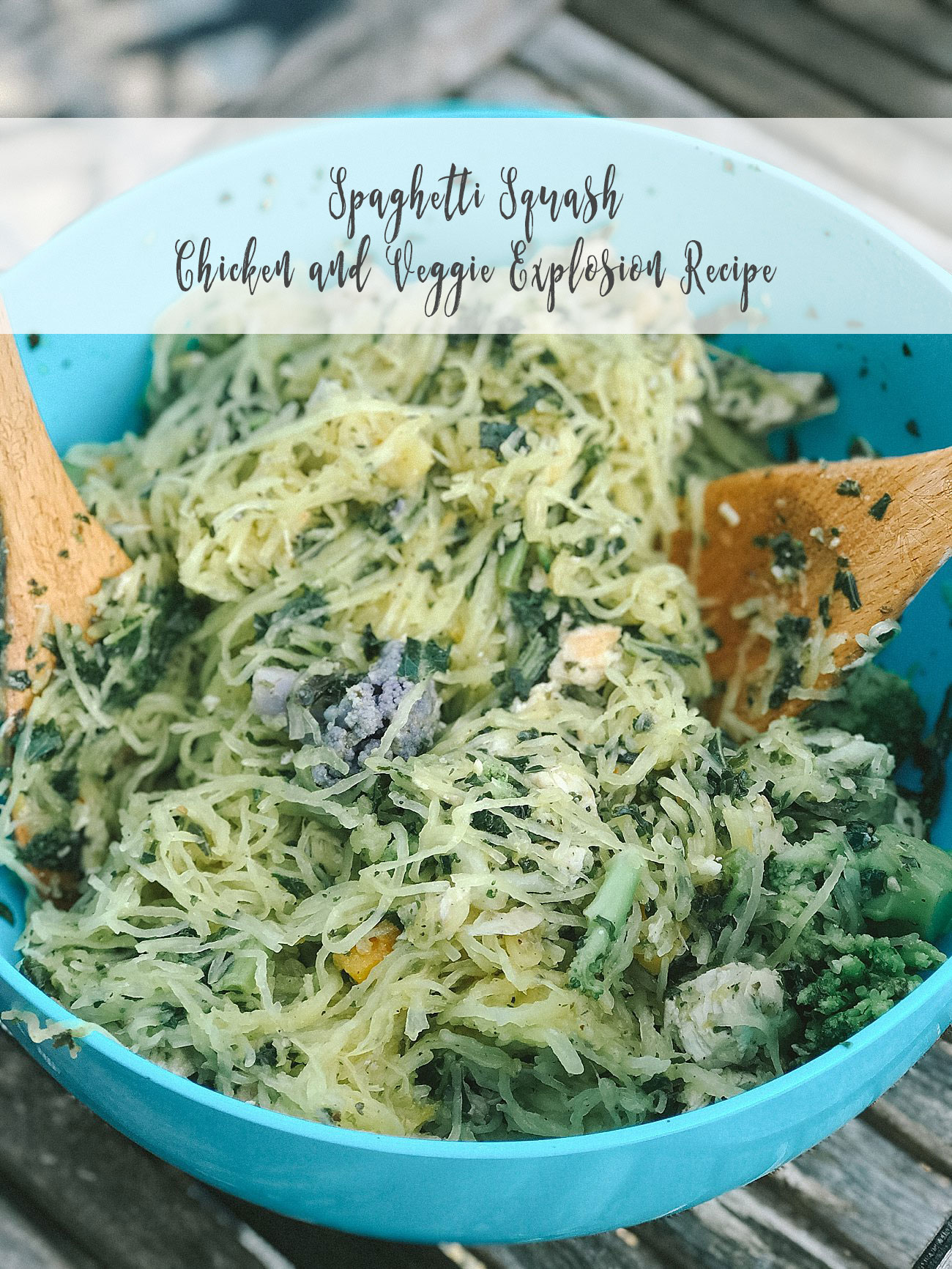 Easy Spaghetti Squash Recipe: Chicken and Veggie Explosion by lifestyle blogger Still Being Molly