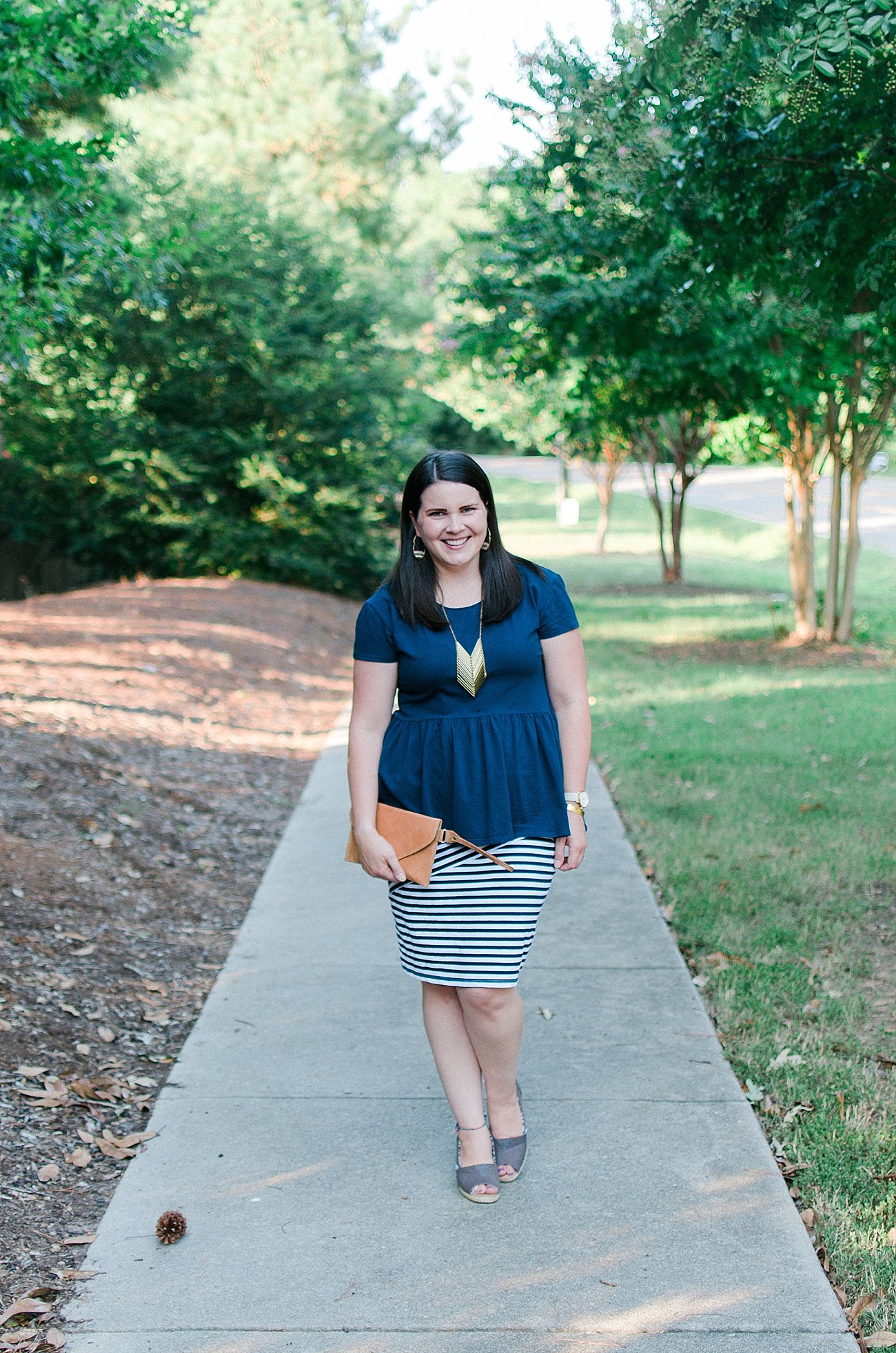 How to Style a Striped Pencil Skirt - GeekChicFashion striped pencil skirt, Elegantees top, Purpose jewelry - ethical fashion blogger (2)