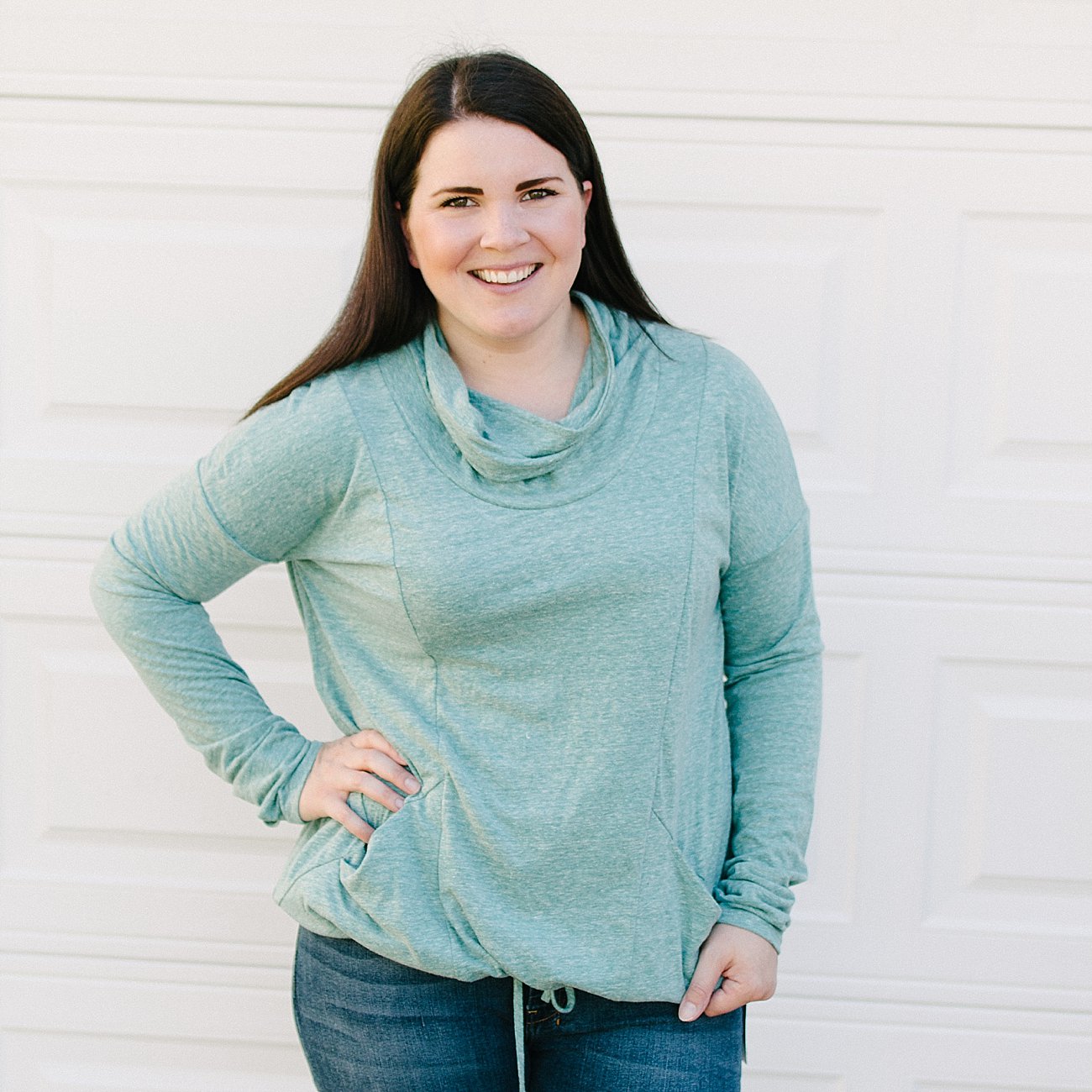 Ink Love & Peace "Calyn Cowl Neck Knit Pullover" - Size L - $64 (Made in the USA) - Stitch Fix Review #48 by North Carolina ethical fashion blogger Still Being Molly