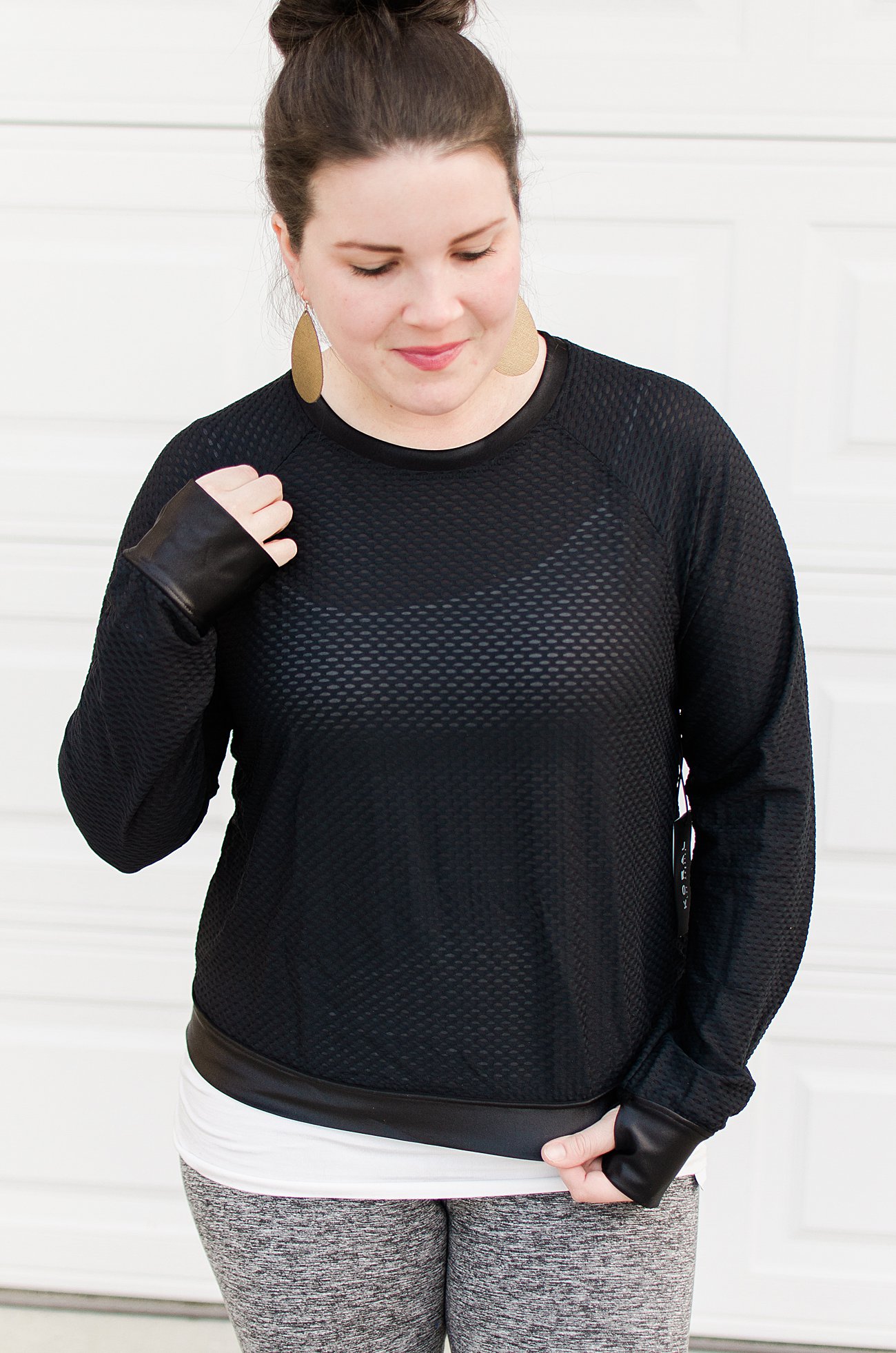 Stitch Fix KORAL - Sofia Mesh Performance Top - SIZE: L - $98 (Made in the USA) - My 50th Fix & 5 Tips for Developing a Relationship with Your Stitch Fix Stylist by popular North Carolina ethical fashion blogger Still Being Molly