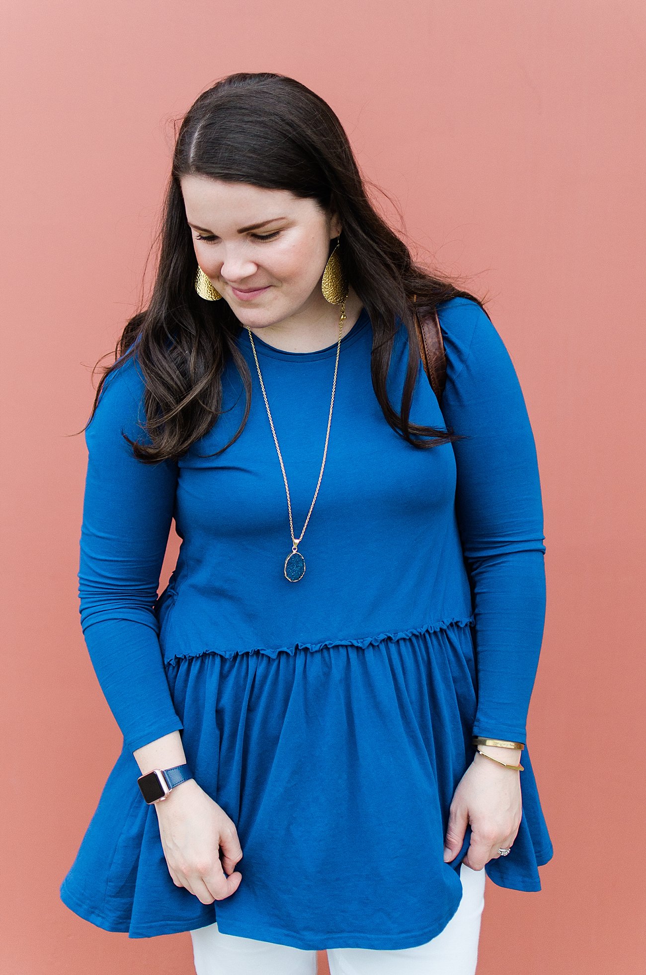 Ethical fashion blogger - Elegantees tunic, The Root Collective Espe booties, Matr Boomie Druzy Drop Necklace, JOYN bag, Malia Designs wallet - Fair Trade Fashion (2) - The Recent Lessons Learned by popular North Carolina ethical fashion blogger Still Being Molly