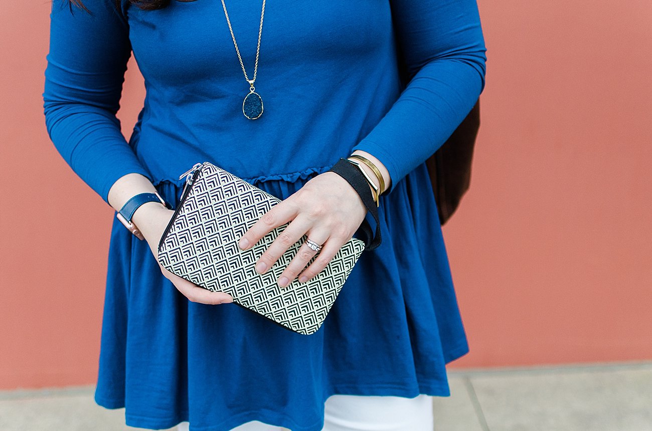 Ethical fashion blogger - Elegantees tunic, The Root Collective Espe booties, Matr Boomie Druzy Drop Necklace, JOYN bag, Malia Designs wallet - Fair Trade Fashion (7) - The Recent Lessons Learned by popular North Carolina ethical fashion blogger Still Being Molly