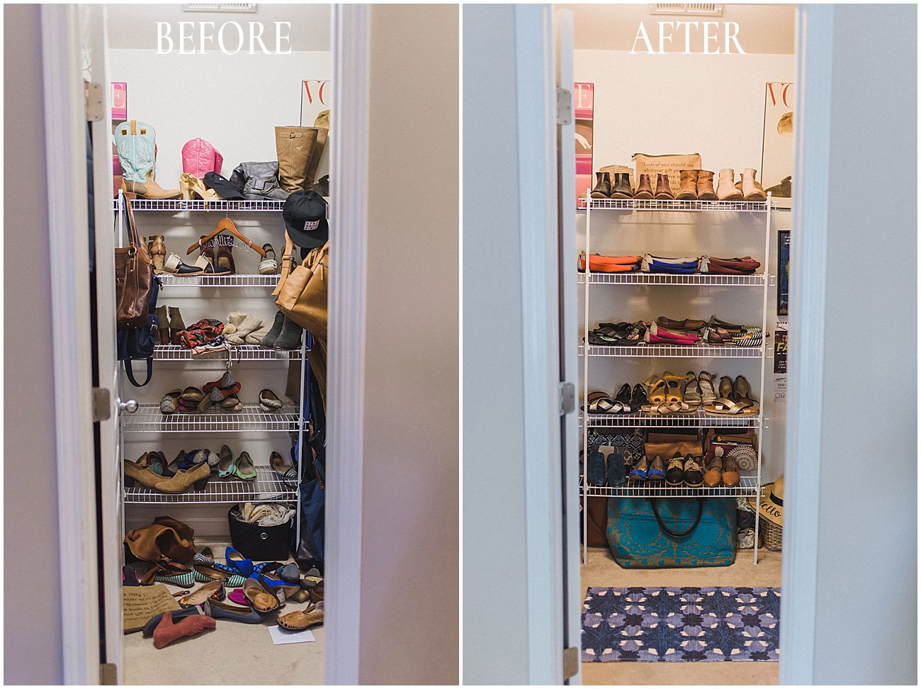 Small Walk-In Closet Reorganization Before and After (13)