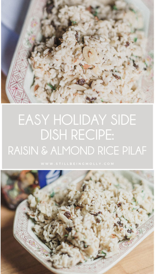 EASY HOLIDAY SIDE DISH RECIPE Raisin & Almond Rice Pilaf